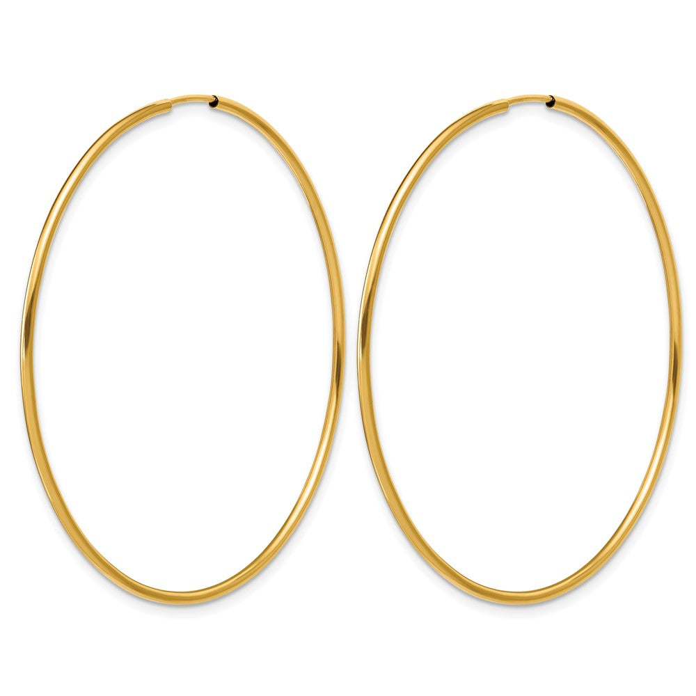 Alternate view of the 1/20 14K Gold Filled Endless Hollow Hoop Earrings, 1.25 x 50mm by The Black Bow Jewelry Co.