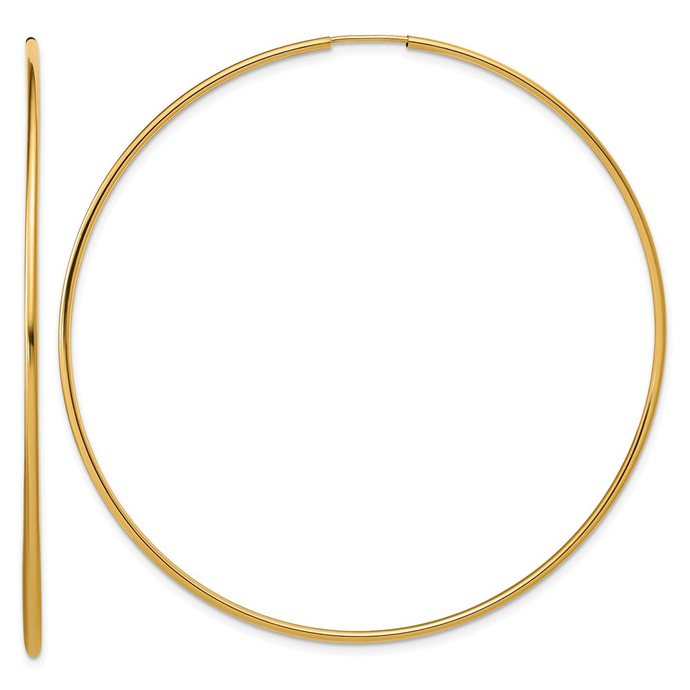 1/20 14K Gold Filled Endless Hollow Hoop Earrings, 1.25 x 65mm, Item E19164-65 by The Black Bow Jewelry Co.