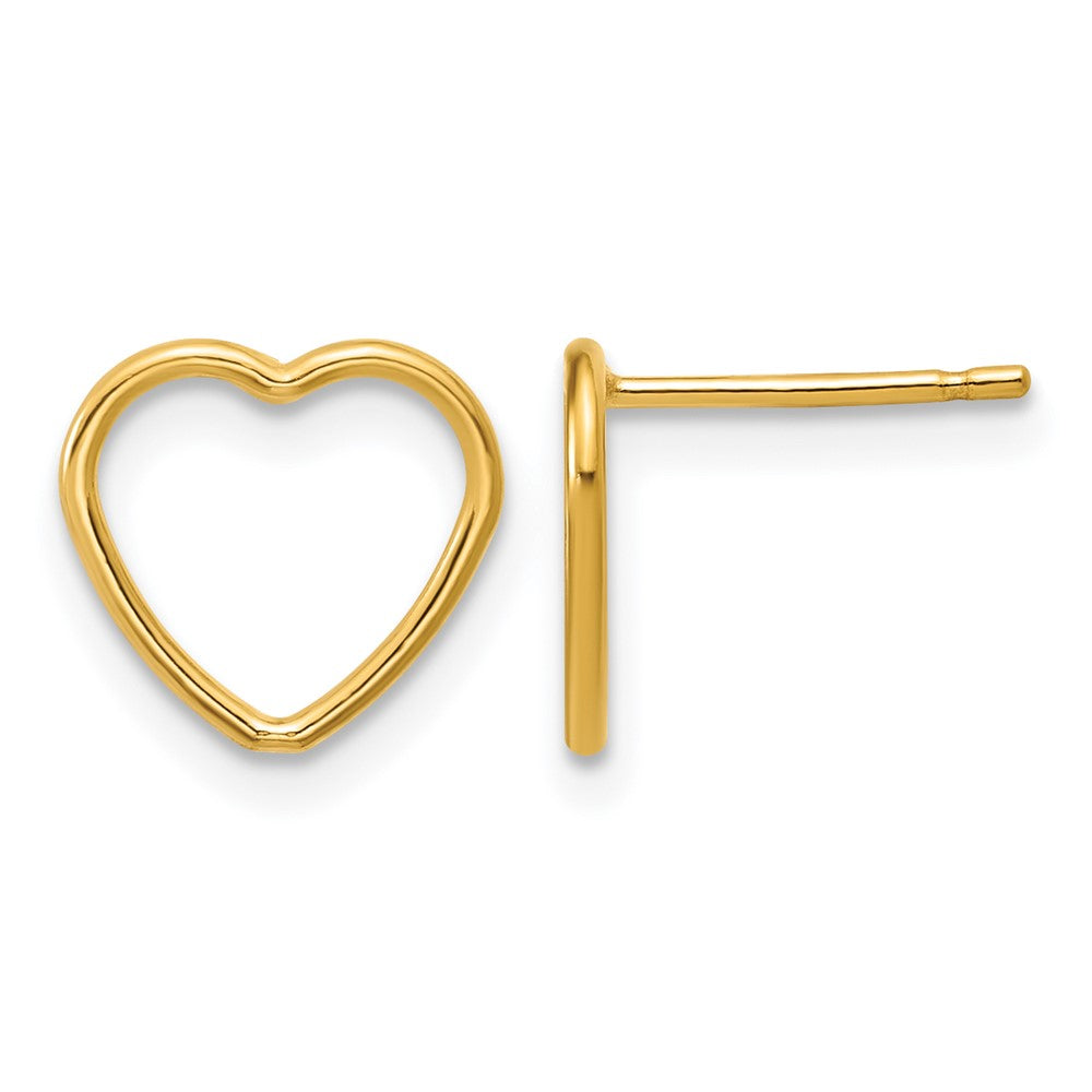 1/20 14K Gold Filled Polished Open Heart Post Earrings, 1 x 10mm, Item E19172 by The Black Bow Jewelry Co.