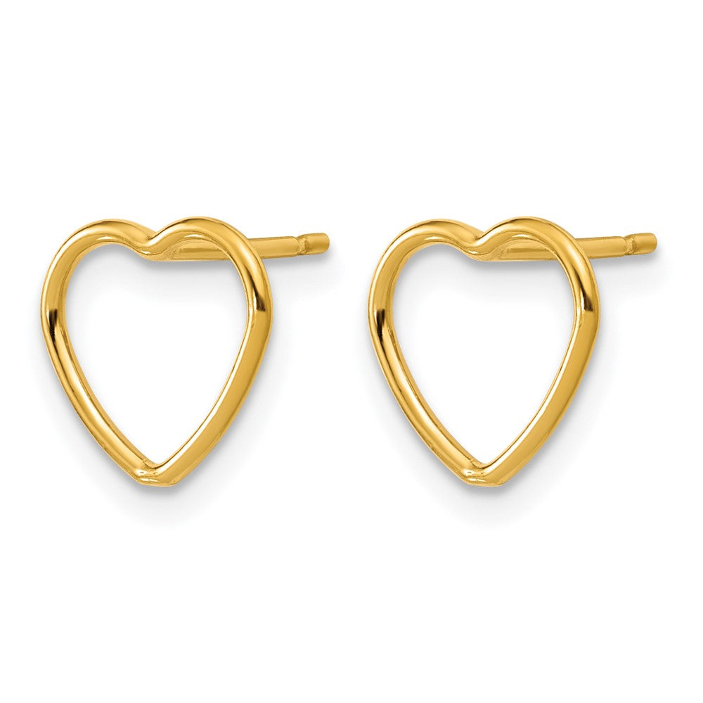 Alternate view of the 1/20 14K Gold Filled Polished Open Heart Post Earrings, 1 x 10mm by The Black Bow Jewelry Co.