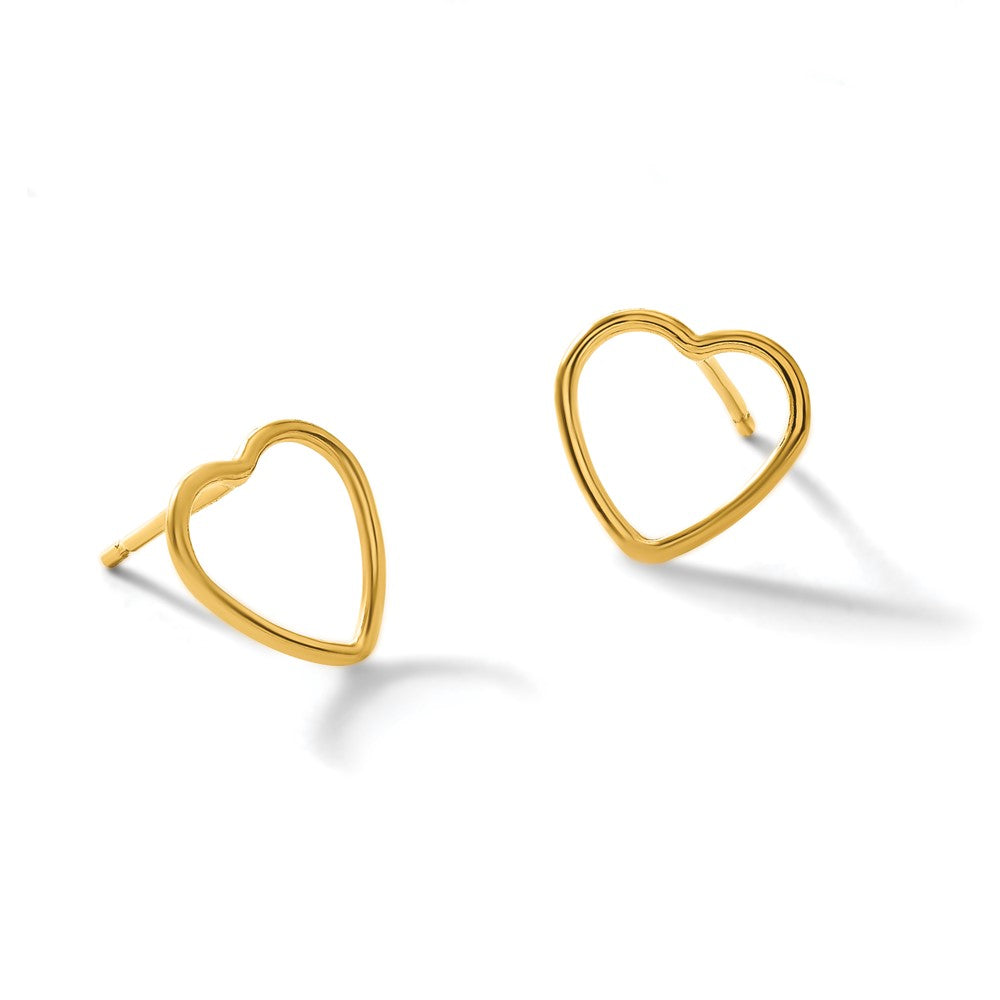 Alternate view of the 1/20 14K Gold Filled Polished Open Heart Post Earrings, 1 x 10mm by The Black Bow Jewelry Co.