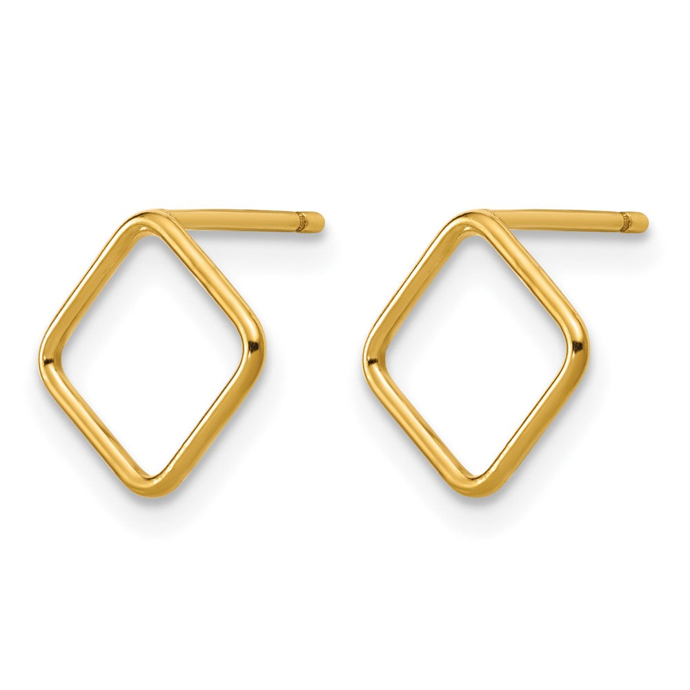 Alternate view of the 1/20 14K Gold Filled Polished Open Square Post Earrings, 1 x 8mm by The Black Bow Jewelry Co.