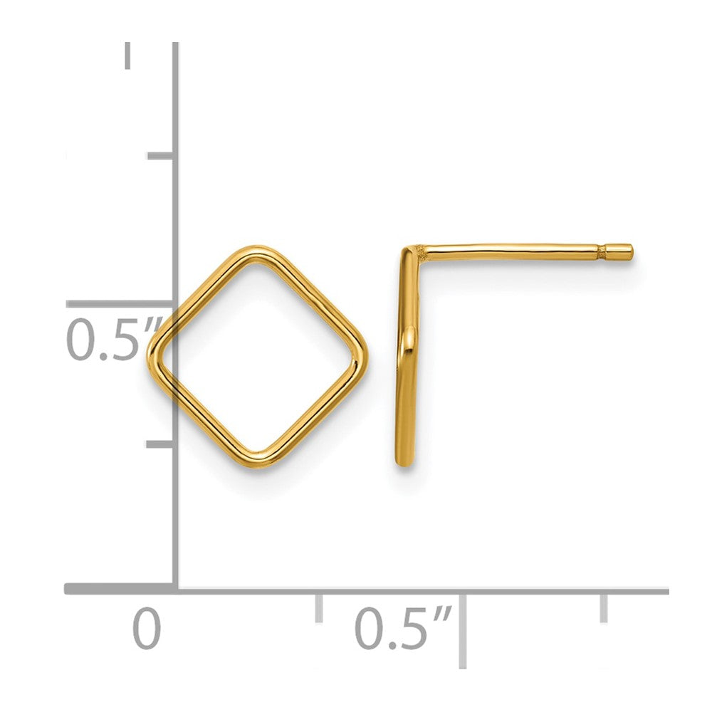 Alternate view of the 1/20 14K Gold Filled Polished Open Square Post Earrings, 1 x 8mm by The Black Bow Jewelry Co.