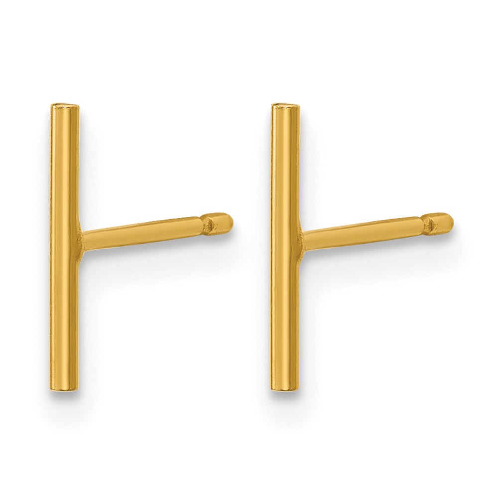 Alternate view of the 1/20 14K Gold Filled Polished Bar Post Earrings, 1.5 x 10mm by The Black Bow Jewelry Co.
