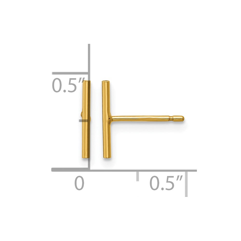 Alternate view of the 1/20 14K Gold Filled Polished Bar Post Earrings, 1.5 x 10mm by The Black Bow Jewelry Co.