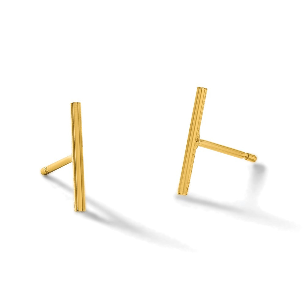 Alternate view of the 1/20 14K Gold Filled Polished Bar Post Earrings, 1.5 x 10mm by The Black Bow Jewelry Co.