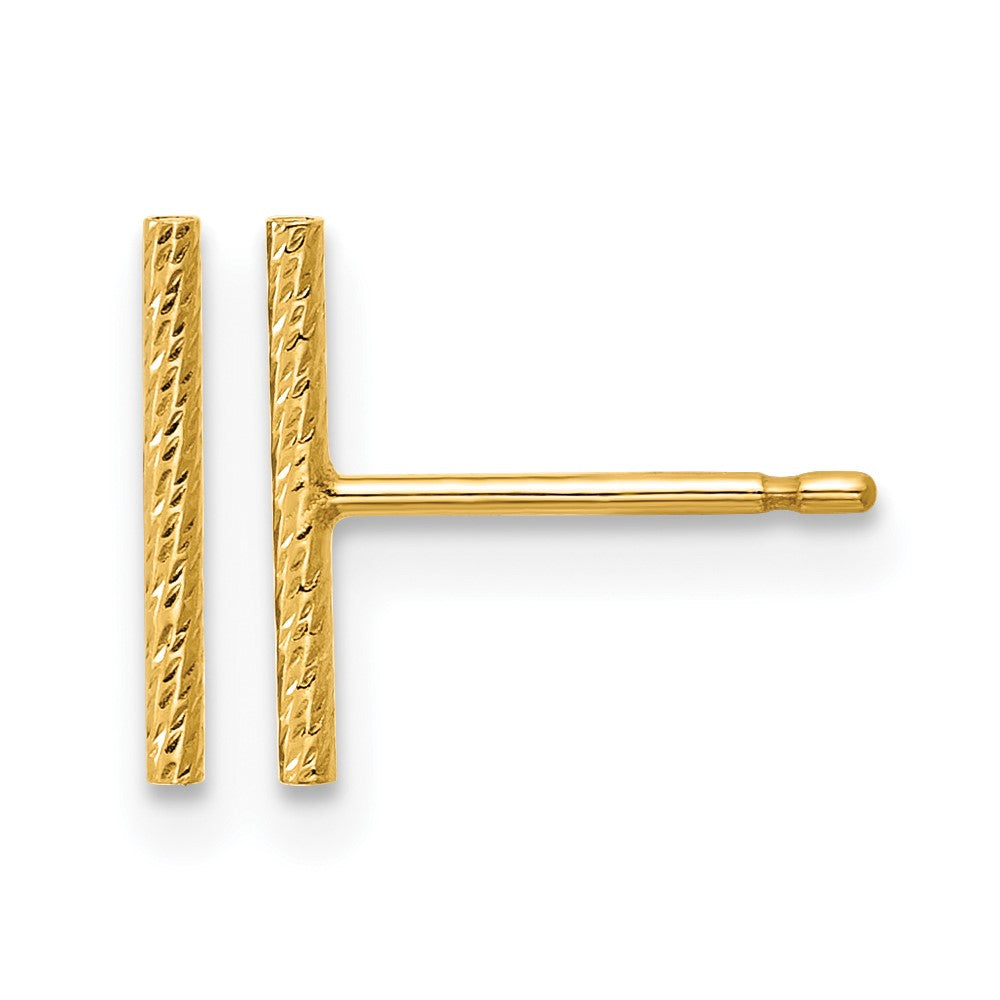 1/20 14K Gold Filled Diamond Cut Bar Post Earrings, 1.5 x 10mm, Item E19175 by The Black Bow Jewelry Co.