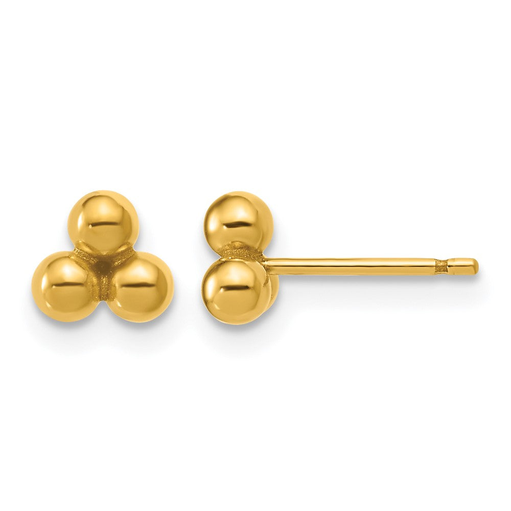 1/20 14K Gold Filled Hollow Triple Ball Post Earrings, 6mm, Item E19176 by The Black Bow Jewelry Co.