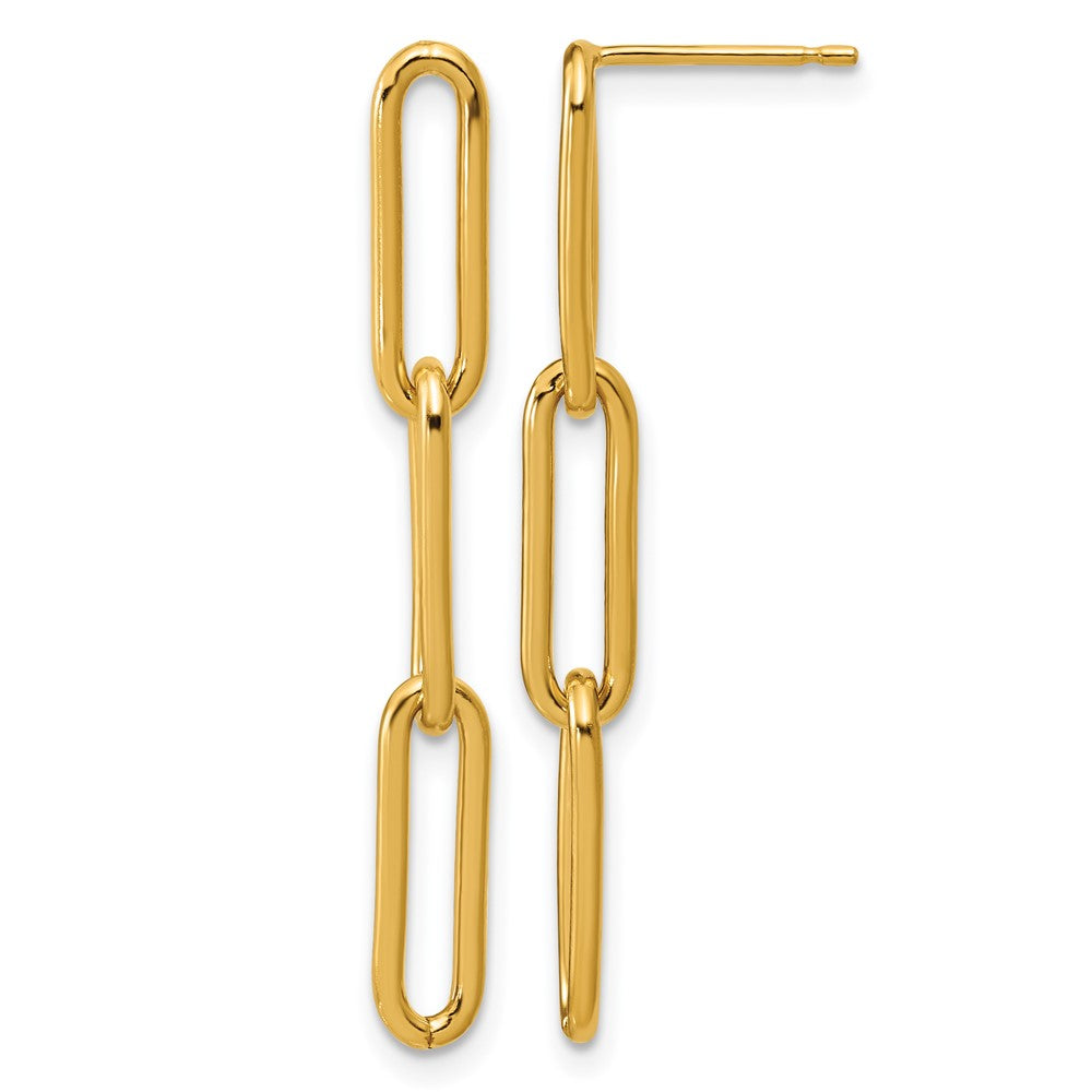 1/20 14K Gold Filled Paperclip Link Post Dangle Earrings, 4 x 37mm, Item E19182 by The Black Bow Jewelry Co.