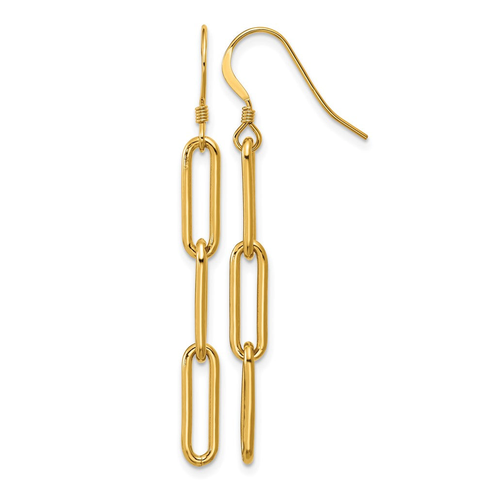 1/20 14K Gold Filled Paperclip Link Ear Wire Dangle Earrings, 4 x 49mm, Item E19183 by The Black Bow Jewelry Co.
