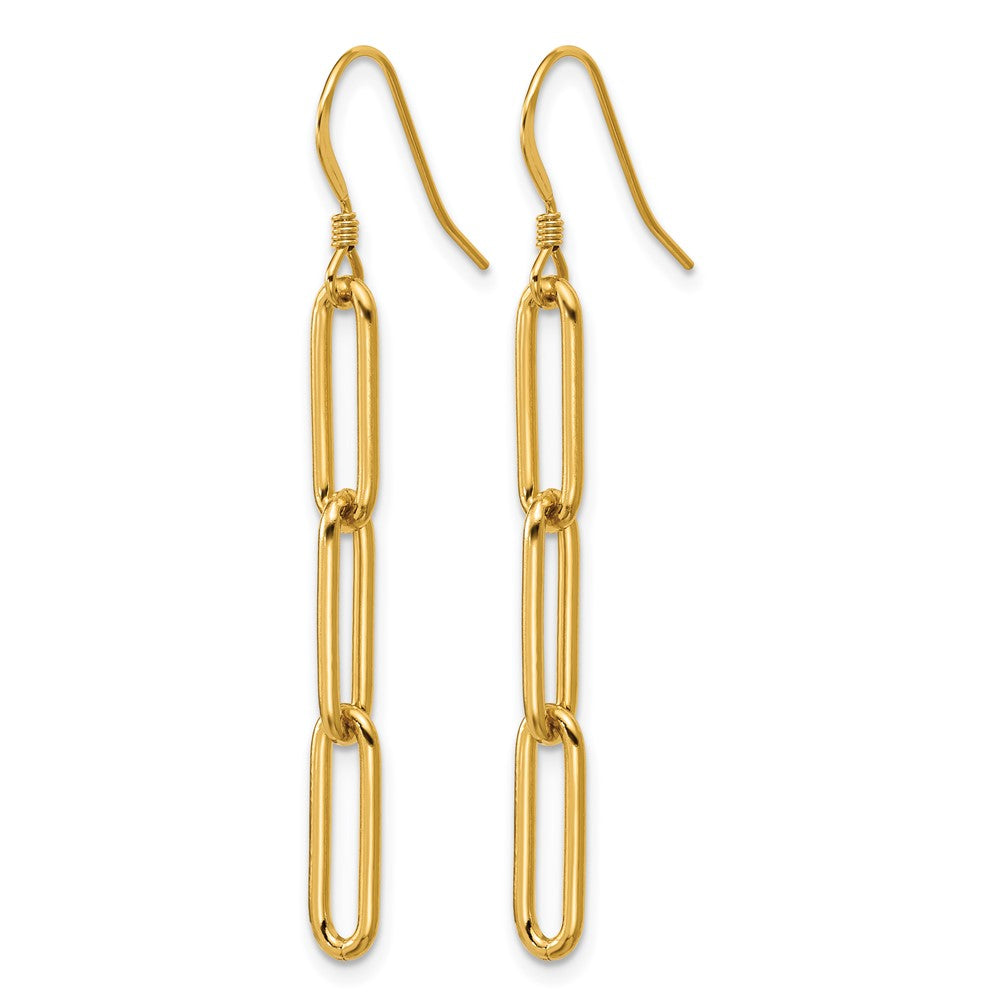 Alternate view of the 1/20 14K Gold Filled Paperclip Link Ear Wire Dangle Earrings, 4 x 49mm by The Black Bow Jewelry Co.