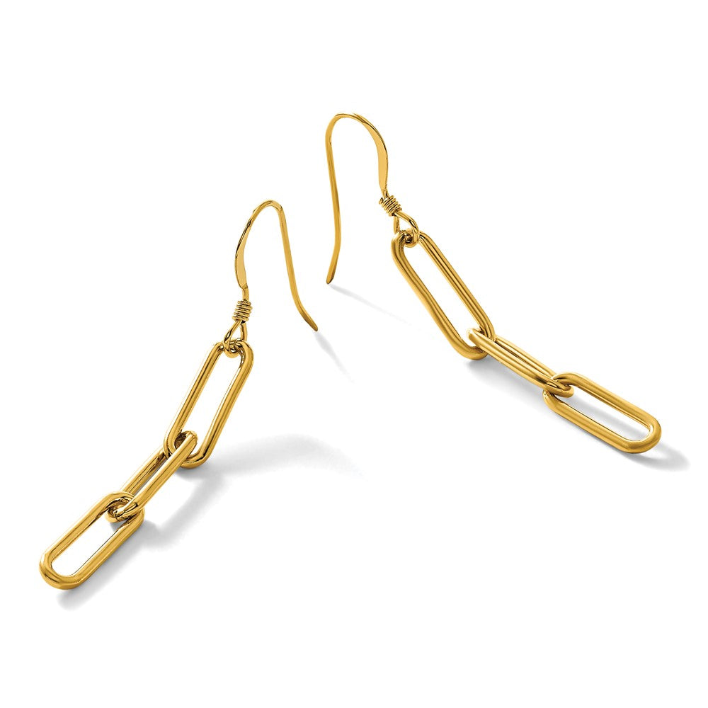 Alternate view of the 1/20 14K Gold Filled Paperclip Link Ear Wire Dangle Earrings, 4 x 49mm by The Black Bow Jewelry Co.