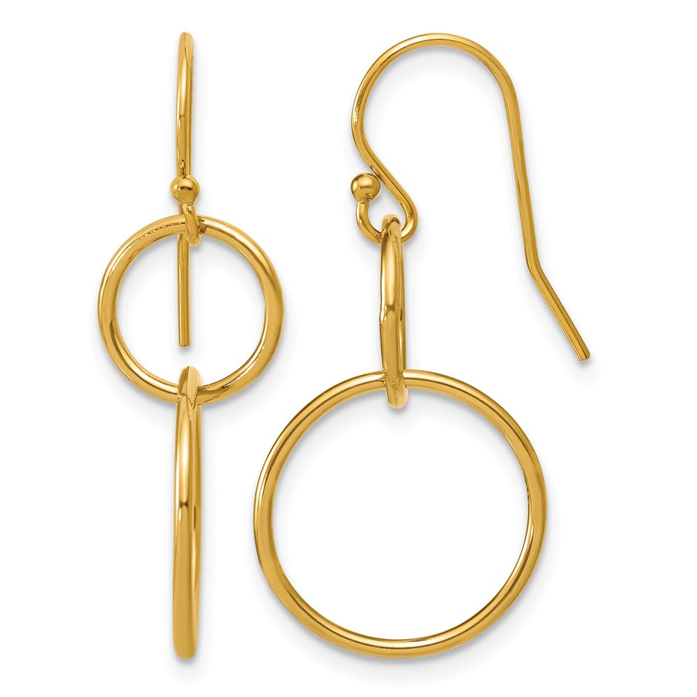 1/20 14K Gold Filled Interlocking Circles Dangle Earrings, 16 x 33mm, Item E19184 by The Black Bow Jewelry Co.