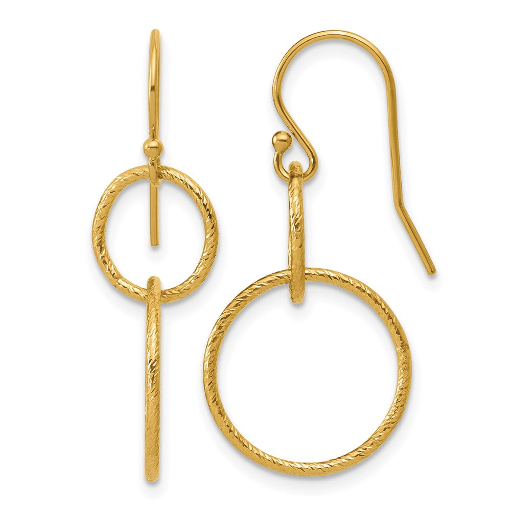 1/20 14K Gold Filled D/C Interlocking Circles Dangle Earrings, 16x34mm, Item E19185 by The Black Bow Jewelry Co.