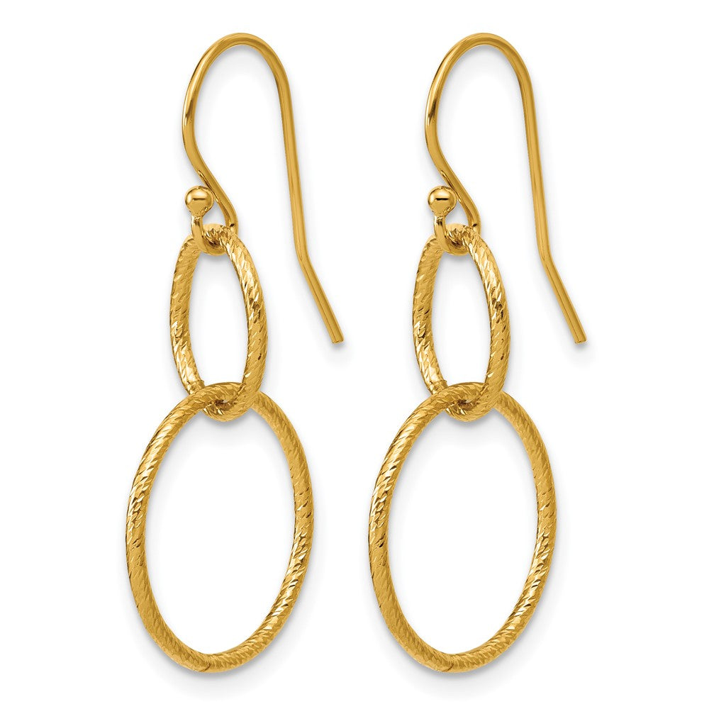 Alternate view of the 1/20 14K Gold Filled D/C Interlocking Circles Dangle Earrings, 16x34mm by The Black Bow Jewelry Co.