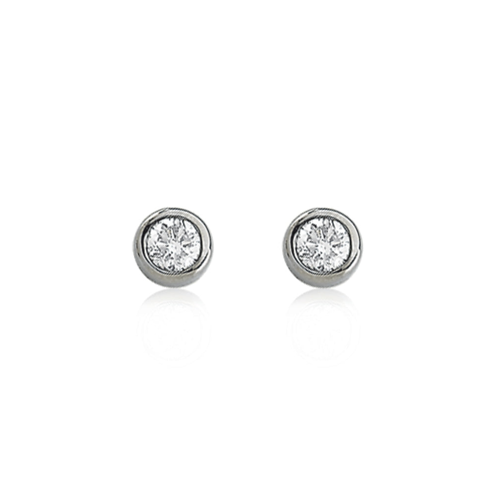 14k White Gold 4mm 1/2 Cttw Diamond Solitaire Stud Earrings, Item E8310-14KW by The Black Bow Jewelry Co.