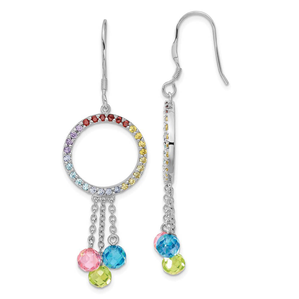 Color Me Happy Earrings with Cubic Zirconia in Sterling Silver, Item E8549 by The Black Bow Jewelry Co.
