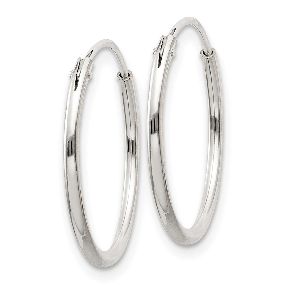 Alternate view of the 1.3mm, Sterling Silver, Endless Hoop Earrings - 19mm (3/4 Inch) by The Black Bow Jewelry Co.
