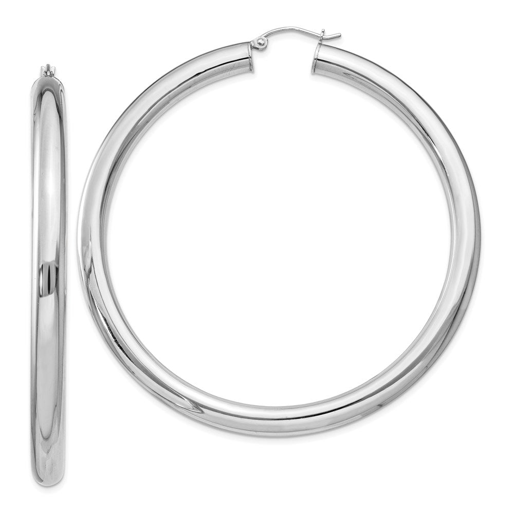 5mm Sterling Silver, Extra Large Round Hoop Earrings, 65mm (2 1/2 In), Item E8872-65 by The Black Bow Jewelry Co.