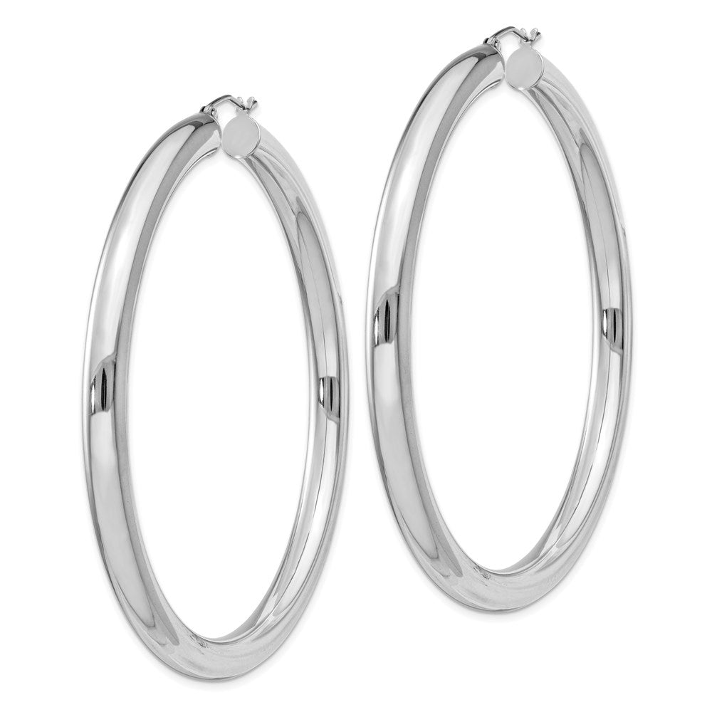Alternate view of the 5mm Sterling Silver, Extra Large Round Hoop Earrings, 65mm (2 1/2 In) by The Black Bow Jewelry Co.