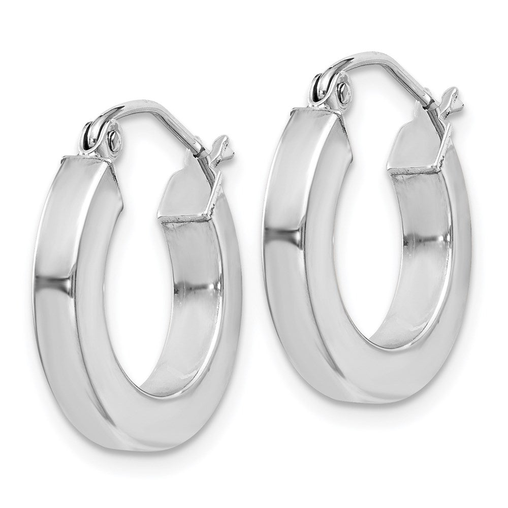 Alternate view of the 3.25mm, Sterling Silver, Hollow Square Hoops - 17mm (5/8 Inch) by The Black Bow Jewelry Co.