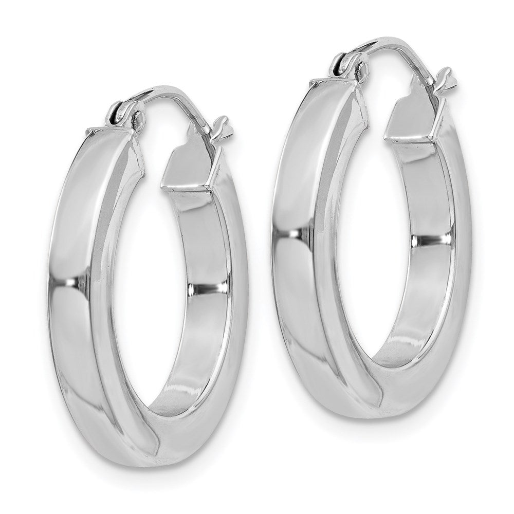 Alternate view of the 3.25mm, Sterling Silver, Hollow Square Hoops - 20mm (3/4 Inch) by The Black Bow Jewelry Co.