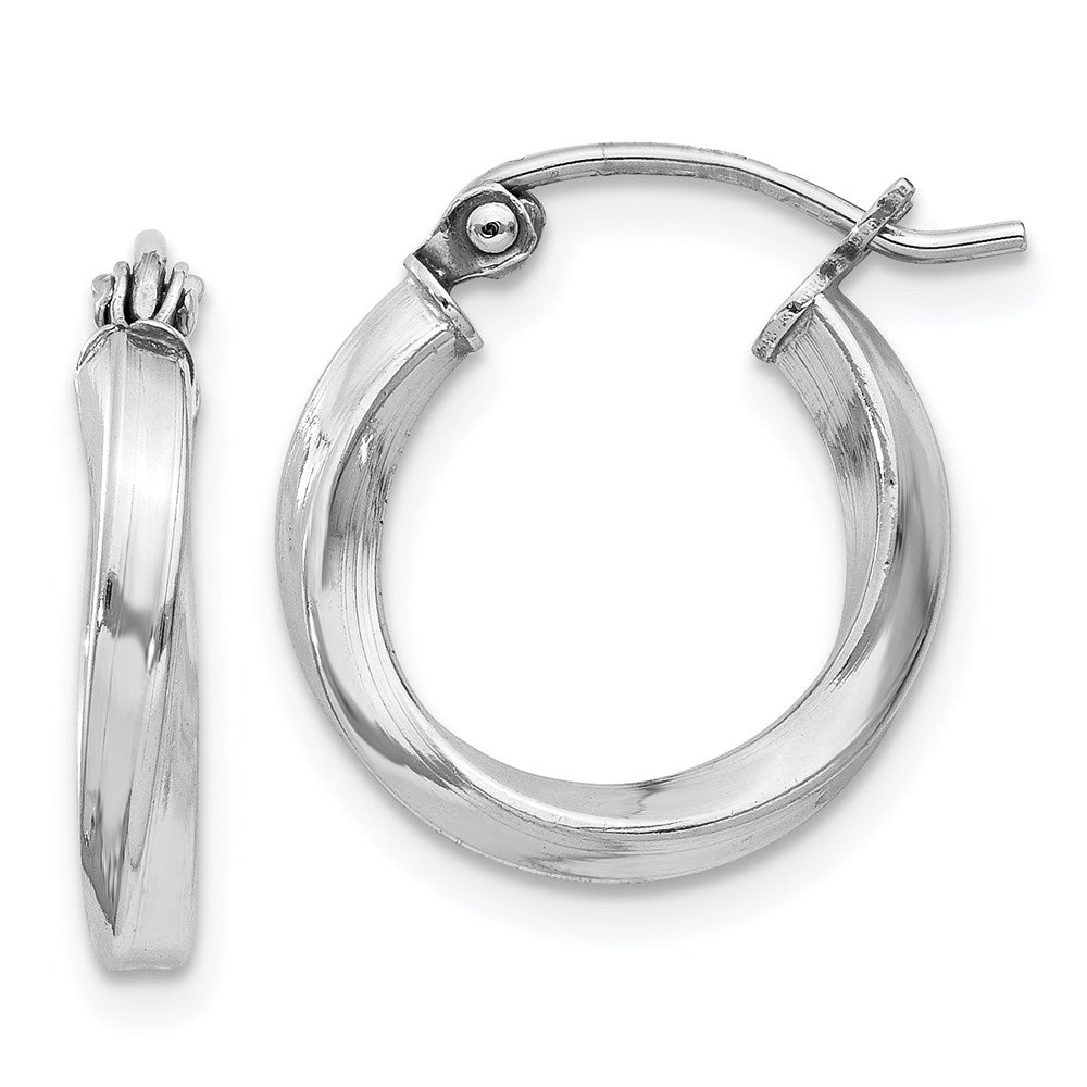 2.5mm Sterling Silver, Twisted Round Hoop Earrings, 17mm (5/8 In), Item E8931-17 by The Black Bow Jewelry Co.
