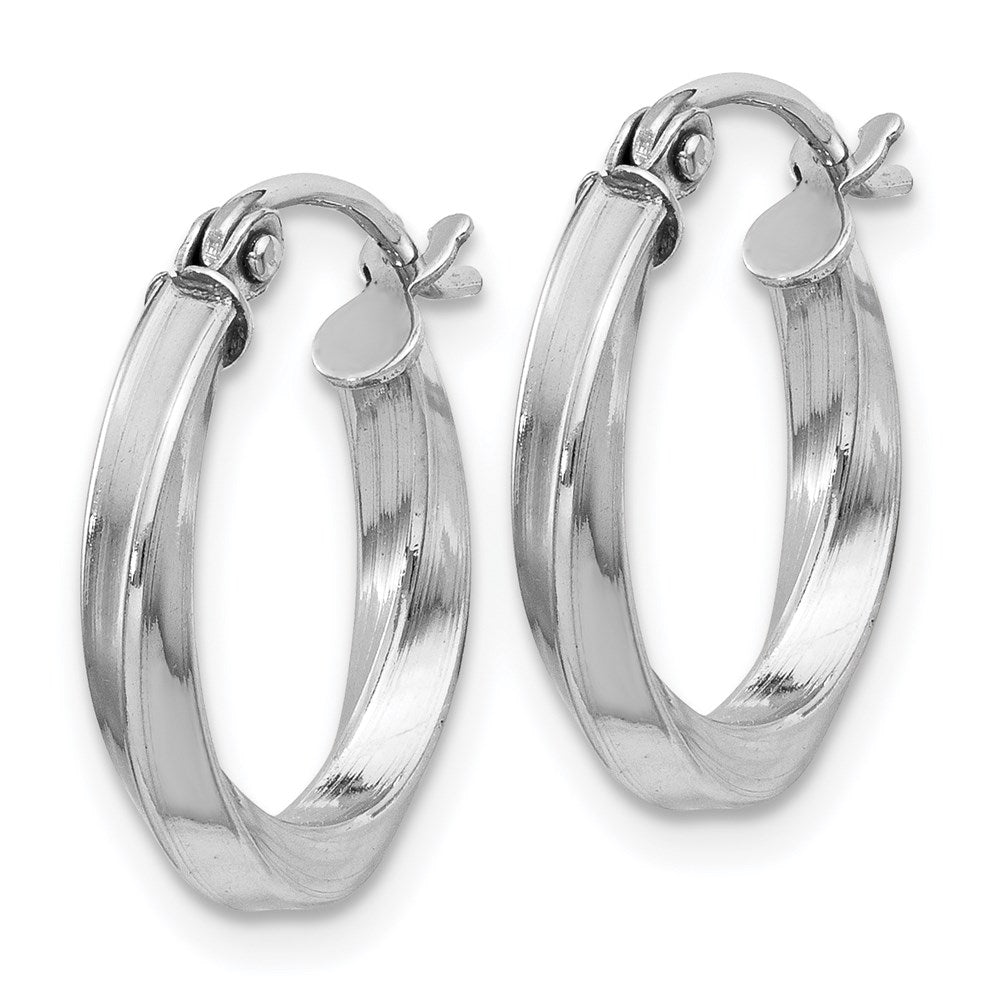Alternate view of the 2.5mm Sterling Silver, Twisted Round Hoop Earrings, 17mm (5/8 In) by The Black Bow Jewelry Co.