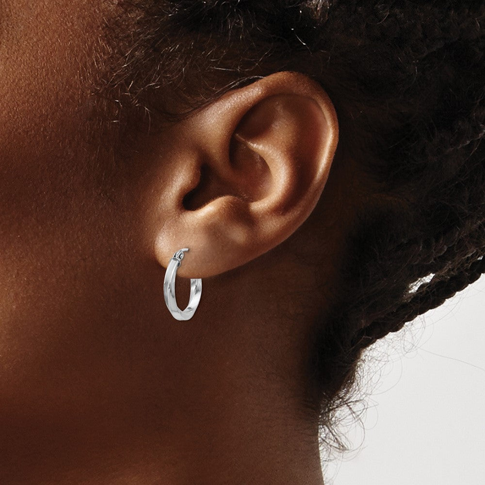 Alternate view of the 2.5mm Sterling Silver, Twisted Round Hoop Earrings, 17mm (5/8 In) by The Black Bow Jewelry Co.