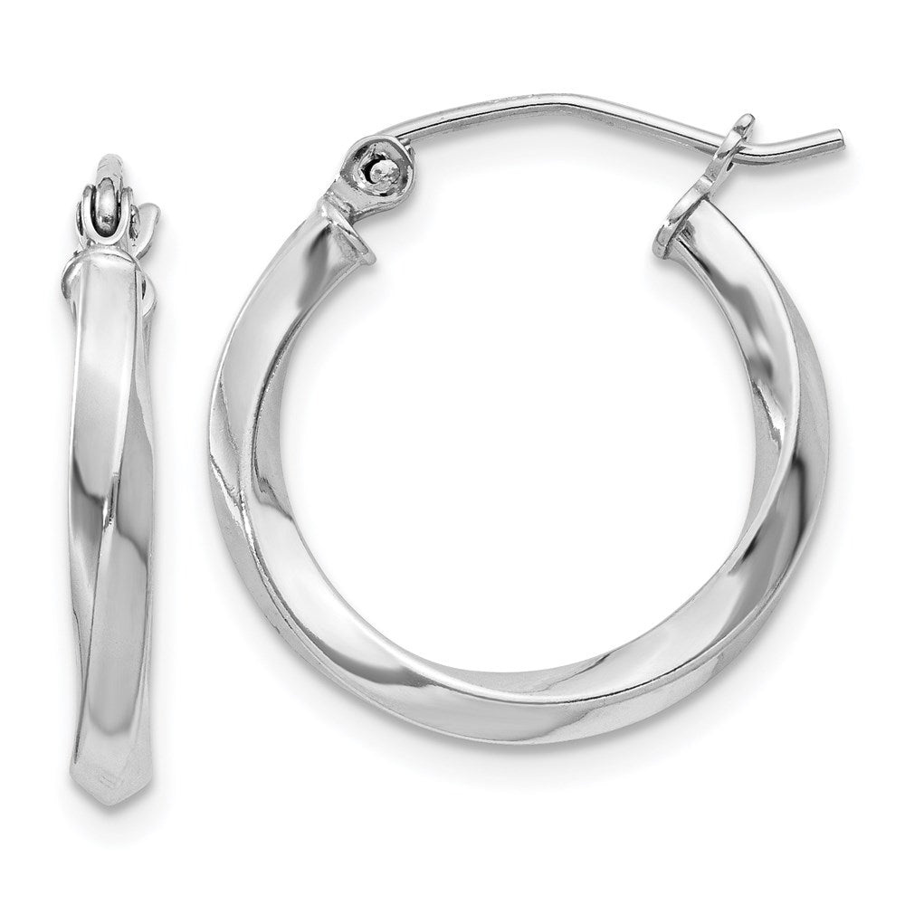 2.5mm Sterling Silver, Twisted Round Hoop Earrings, 20mm (3/4 In), Item E8931-20 by The Black Bow Jewelry Co.