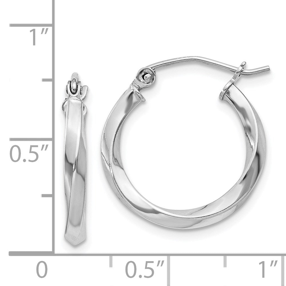 Alternate view of the 2.5mm Sterling Silver, Twisted Round Hoop Earrings, 20mm (3/4 In) by The Black Bow Jewelry Co.