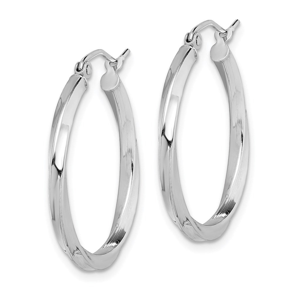 Alternate view of the 2.5mm Sterling Silver, Twisted Round Hoop Earrings, 25mm (1 In) by The Black Bow Jewelry Co.