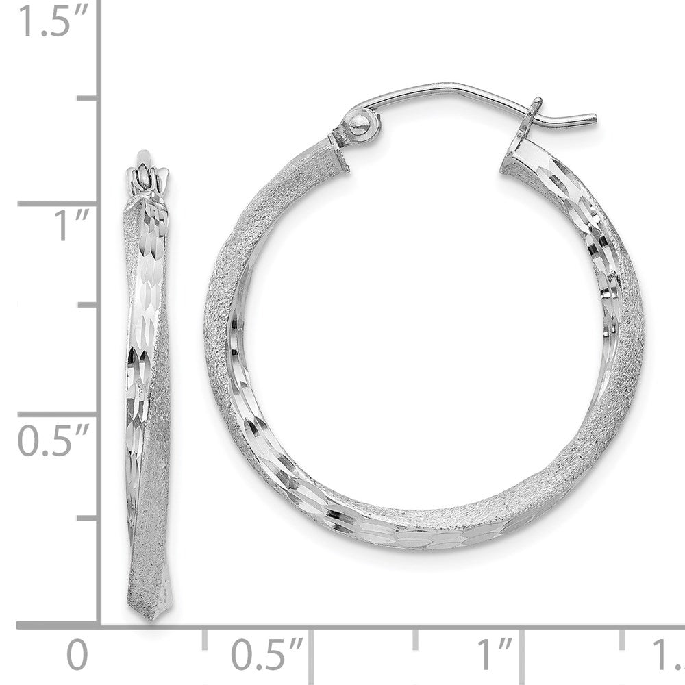 Alternate view of the 2.5mm, Sterling Silver, Twisted Round Hoop Earrings, 25mm in Diameter by The Black Bow Jewelry Co.