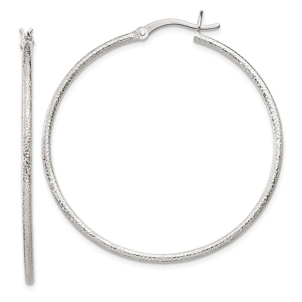 Alternate view of the Twisted, Polished and Textured Silver Earring Hoop Set - 3 Pairs by The Black Bow Jewelry Co.
