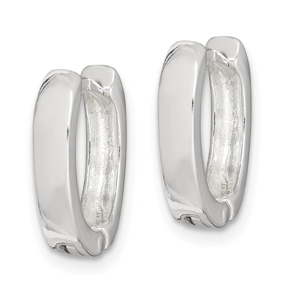 Alternate view of the Oval Hinged Hoop Earrings in Sterling Silver - 13mm (1/2 Inch) by The Black Bow Jewelry Co.