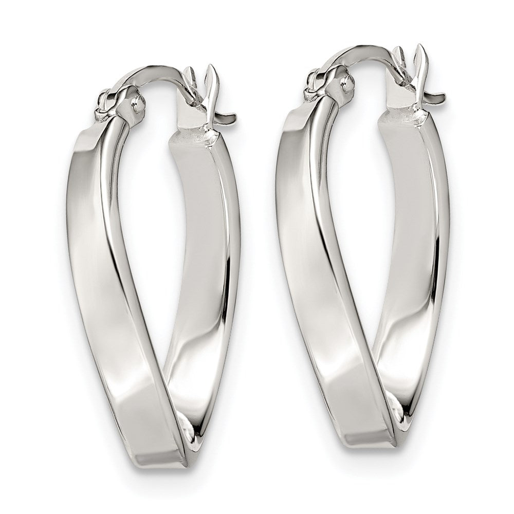 Alternate view of the Twisted Oval Hoop Earrings in Sterling Silver - 20mm (3/4 Inch) by The Black Bow Jewelry Co.