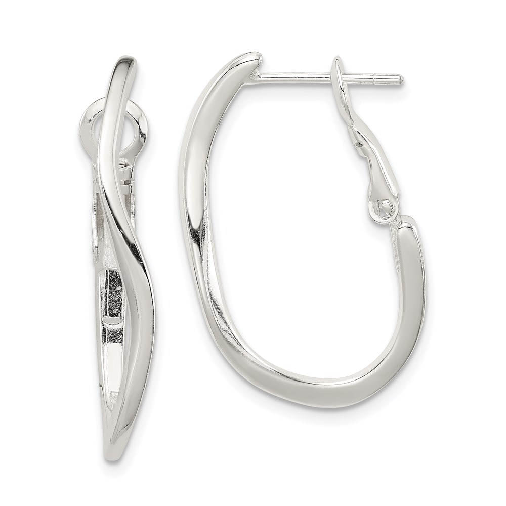 Abstract Wave Hoops in Sterling Silver - 30mm (1-1/8 in), Item E9036 by The Black Bow Jewelry Co.