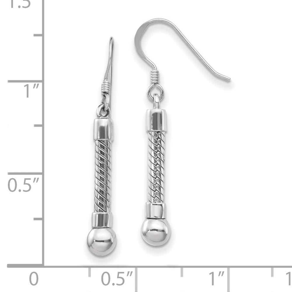 Alternate view of the Sterling Silver Starter Bead Medium Dangle Earrings by The Black Bow Jewelry Co.