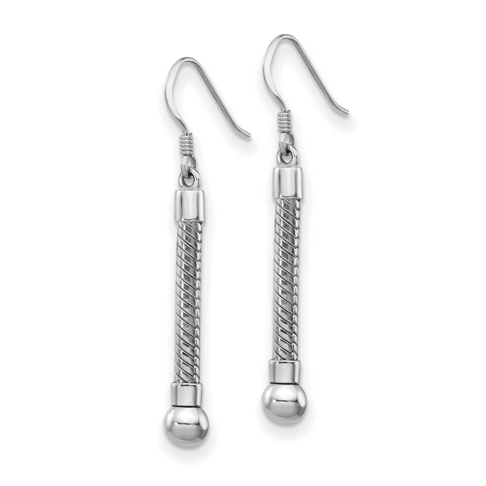 Alternate view of the Sterling Silver Starter Bead Long Dangle Earrings by The Black Bow Jewelry Co.