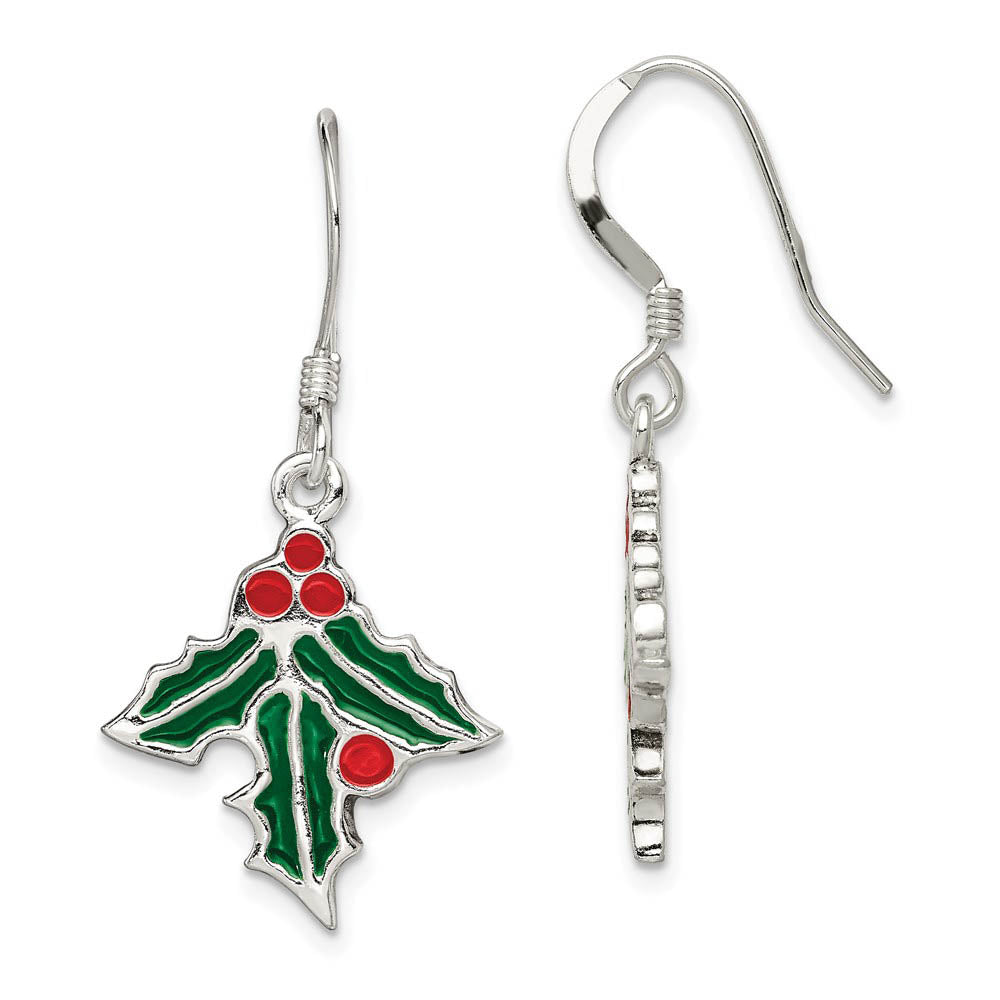 Sterling Silver Holly Earrings, Item E9130 by The Black Bow Jewelry Co.