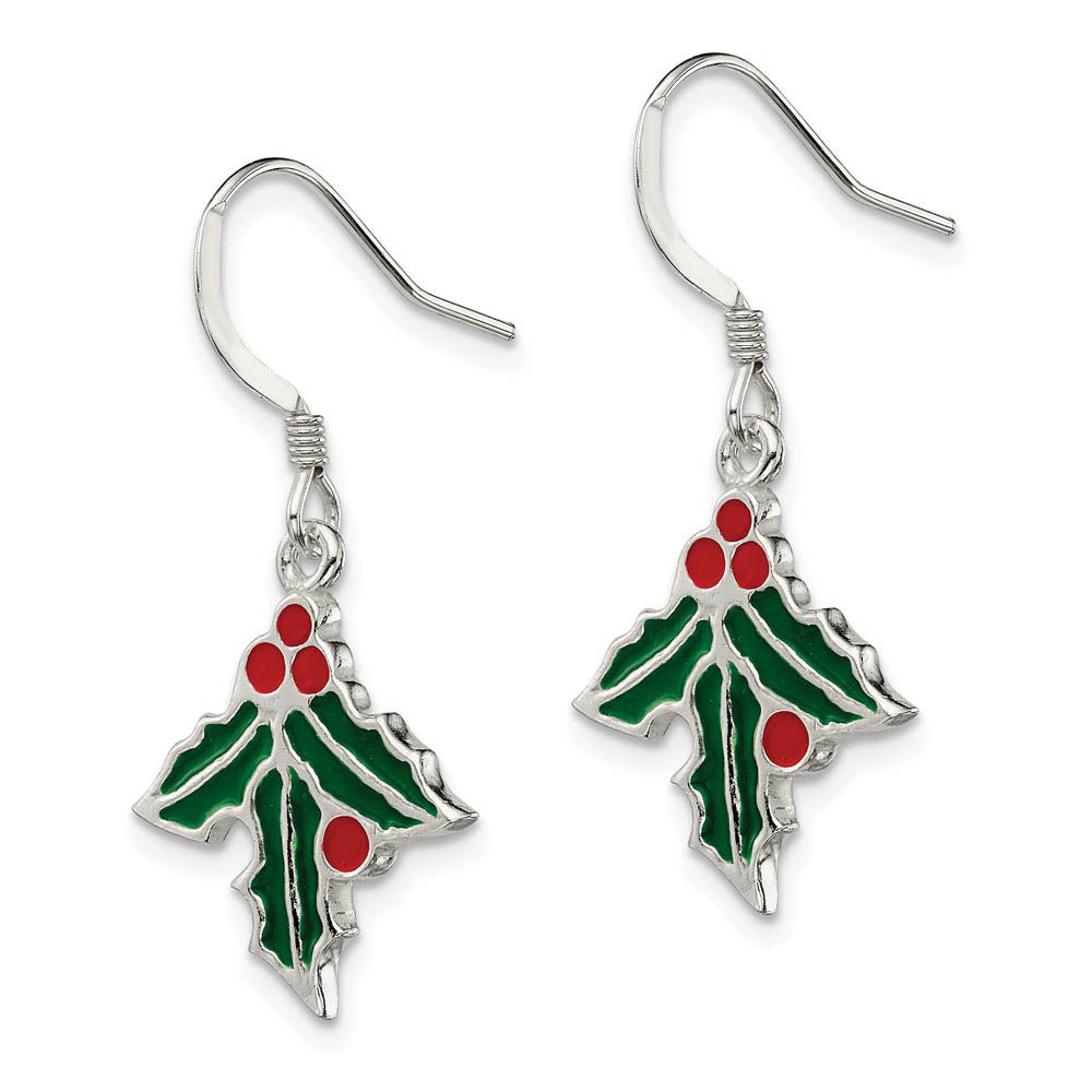 Alternate view of the Sterling Silver Holly Earrings by The Black Bow Jewelry Co.