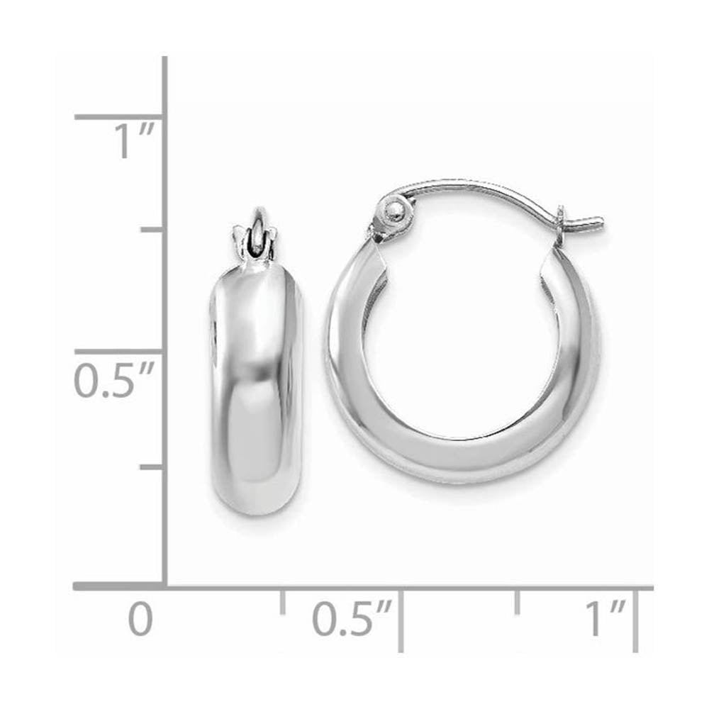 Alternate view of the 4.75mm, 14k White Gold Half Round Hoop Earrings, 12mm (7/16 Inch) by The Black Bow Jewelry Co.