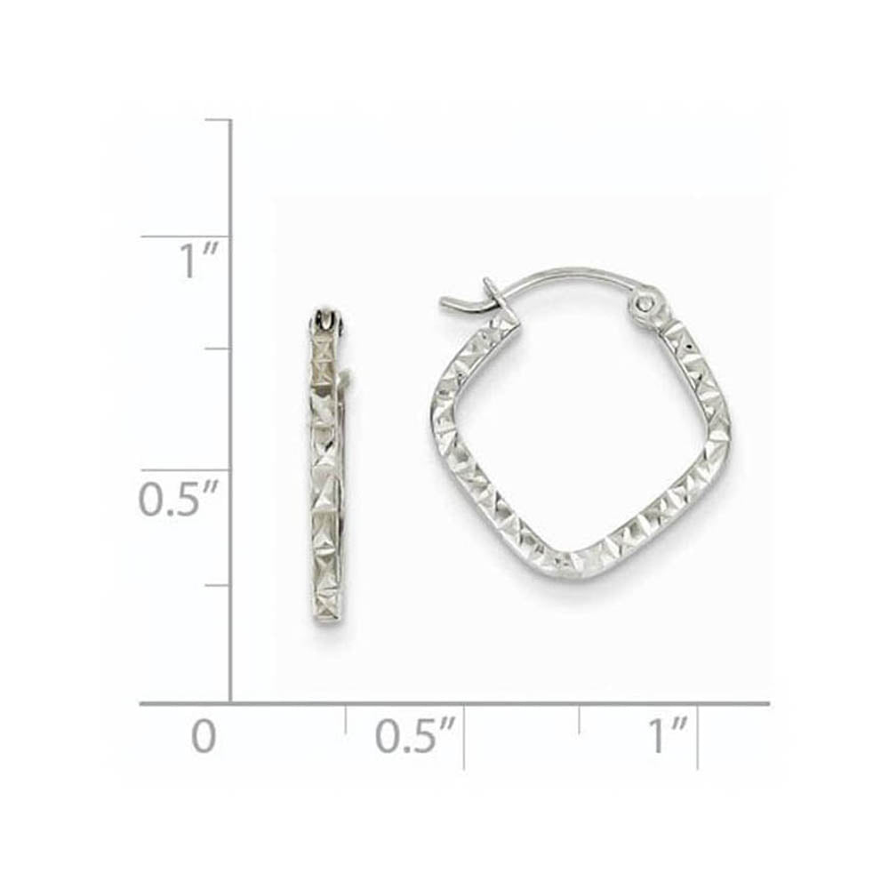 Alternate view of the Squared Diamond Cut Hoops in 14k White Gold, 16mm (5/8 Inch) by The Black Bow Jewelry Co.