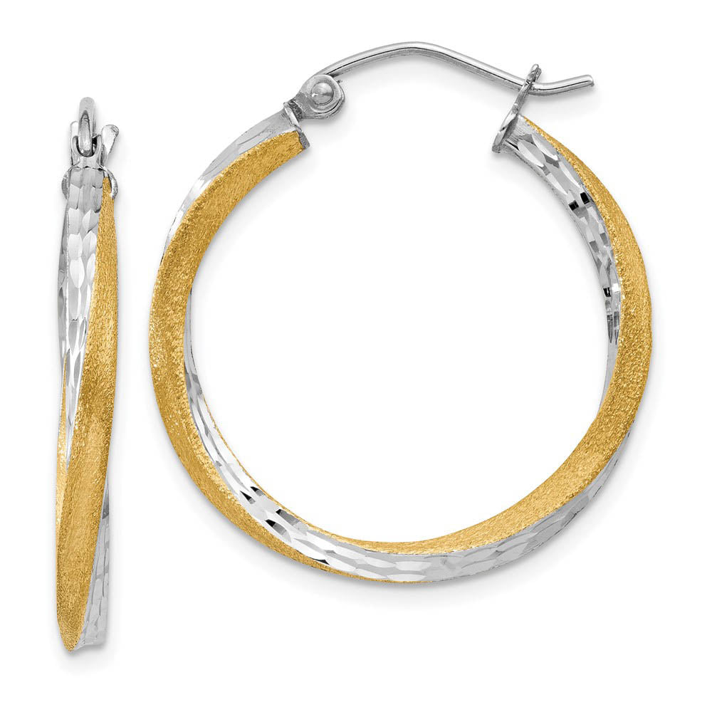 2.5mm, Twisted Round Hoop Earrings in 14k Yellow Gold, 25mm (1 Inch), Item E9907 by The Black Bow Jewelry Co.