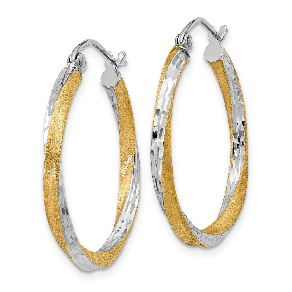 Alternate view of the 2.5mm, Twisted Round Hoop Earrings in 14k Yellow Gold, 25mm (1 Inch) by The Black Bow Jewelry Co.