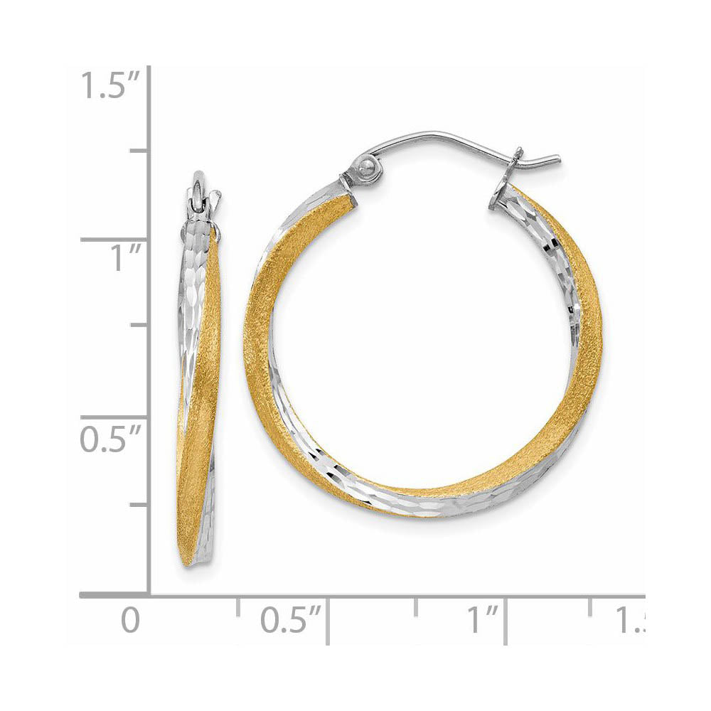 Alternate view of the 2.5mm, Twisted Round Hoop Earrings in 14k Yellow Gold, 25mm (1 Inch) by The Black Bow Jewelry Co.