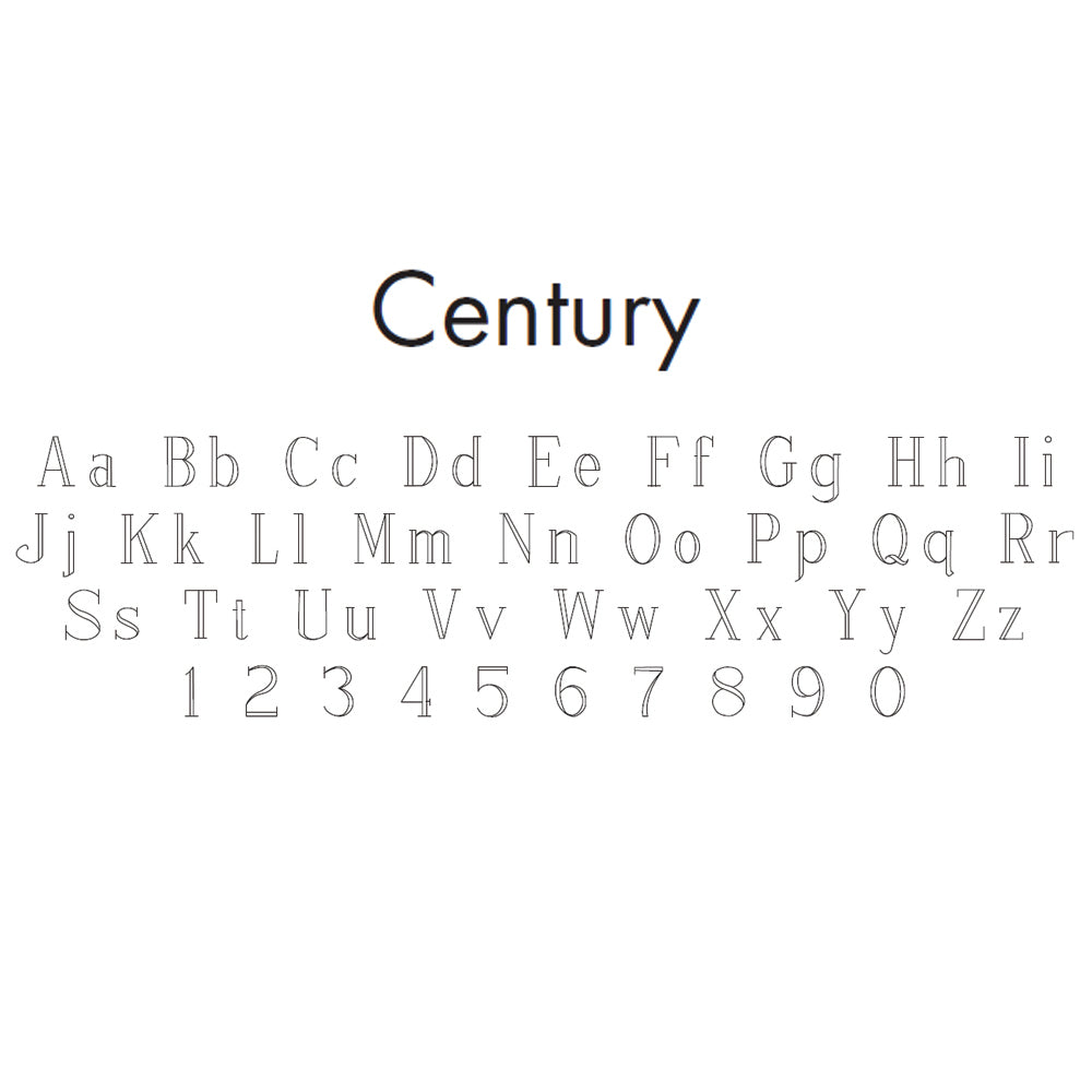 Century Font, Item EngrvFont-A by The Black Bow Jewelry Co.