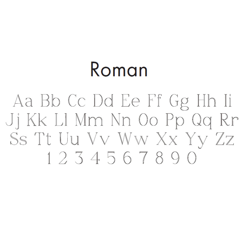 Roman Font, Item EngrvFont-D by The Black Bow Jewelry Co.