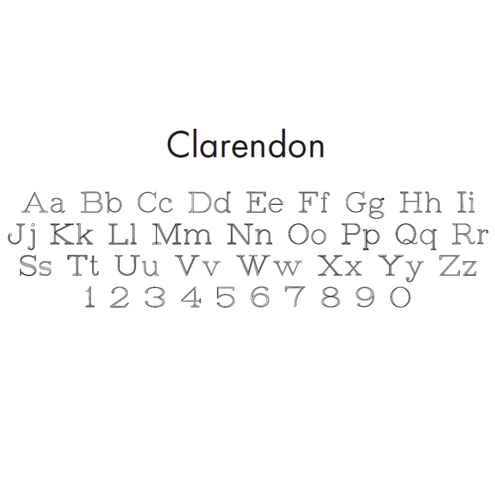 Clarendon Font, Item EngrvFont-K by The Black Bow Jewelry Co.