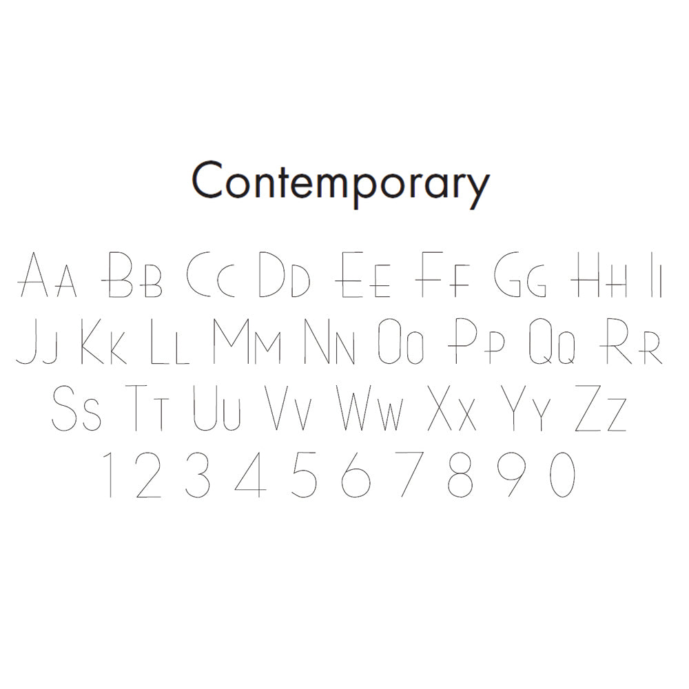 Contemporary Font, Item EngrvFont-L by The Black Bow Jewelry Co.
